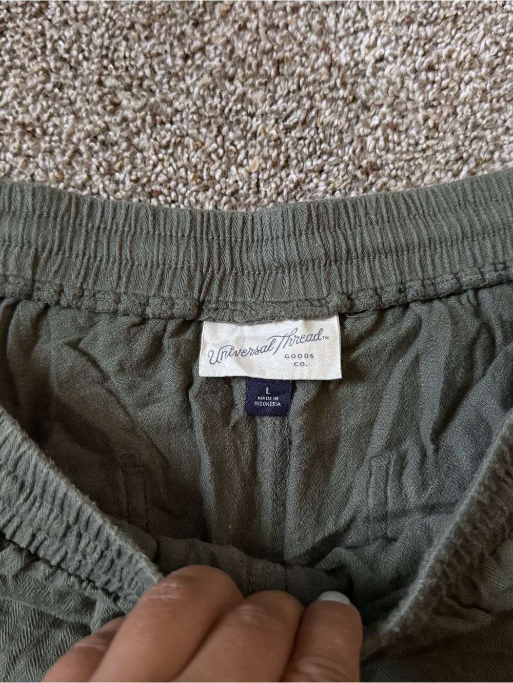 Universal Thread Olive Drawstring Lounge Shorts - Picture 2 of 3
